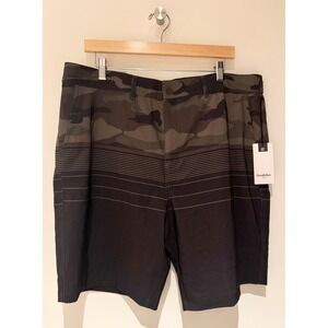 Goodfellow Men's Swim Trunks Active Shorts Camo Black Striped Sz 38 NWT!